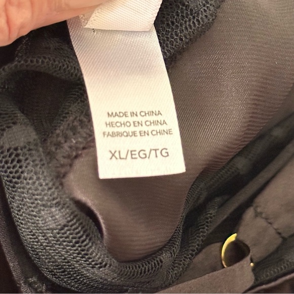 Flora by FLORA NIKROOZ Black Satin Stella Chemise Gown and Robe Set Negligee XL - Picture 14 of 16